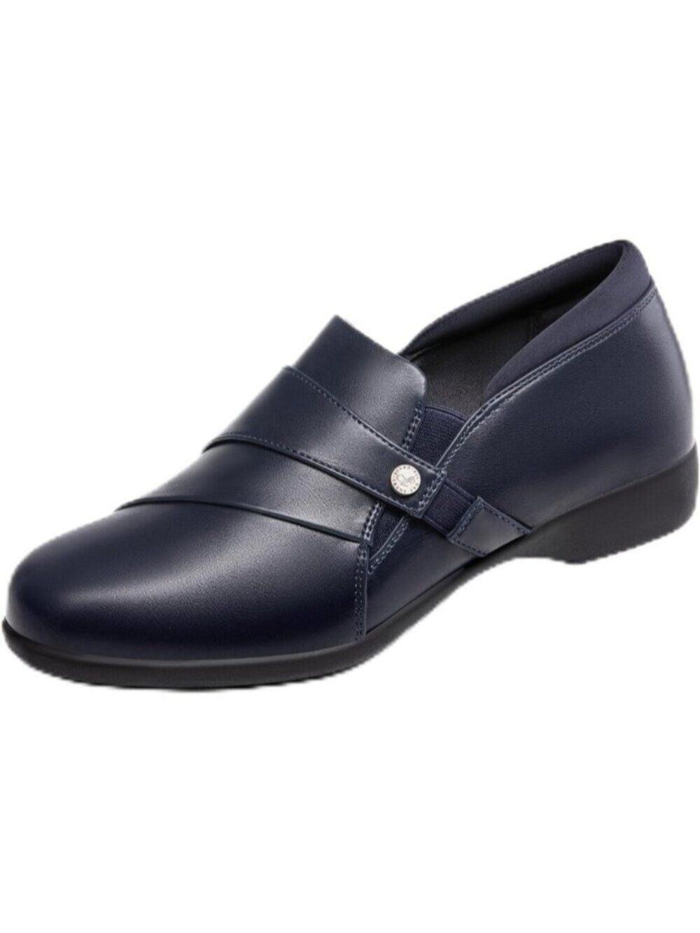 Womens Blue Faux Leather Heel Cup Comfortable Arch Support Casual Dressy Loafer